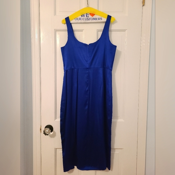 Amanda Uprichard Blue Silk Midi Dress - Picture 3 of 10